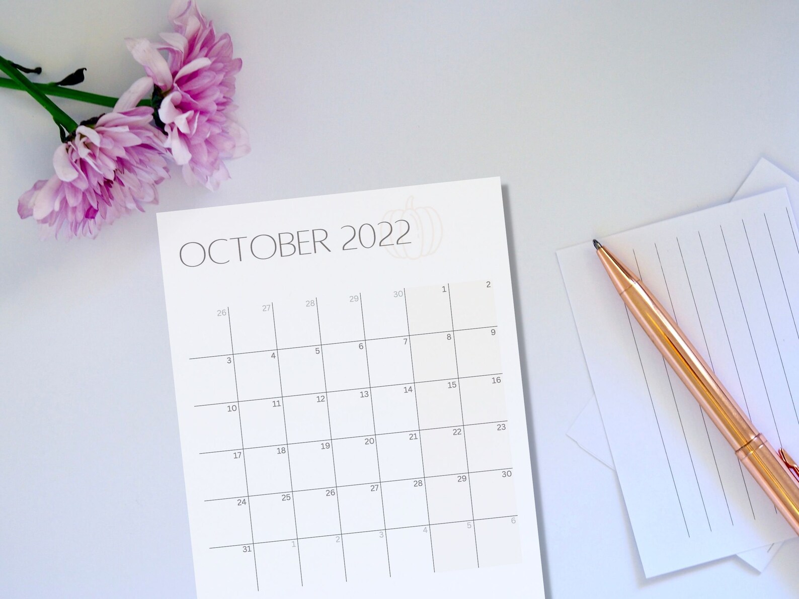 October Minimalist Printable Planner, Halloween Calendar Printable ...