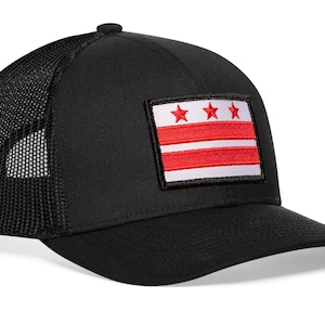 HAKA Washington DC Flag Hat – DC Trucker Hat Baseball Cap Snapback Golf Hat (Black)
