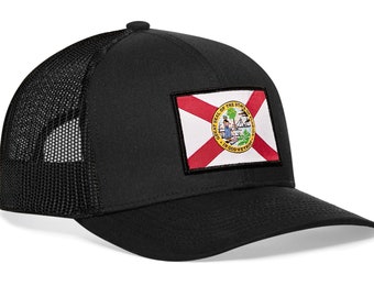 HAKA Florida Flag Hat – Florida Trucker Hat FL Baseball Cap Snapback Golf Hat (Black)
