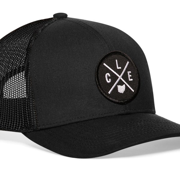 HAKA Cleveland Hat – CLE Trucker Hat for Men & Women, Adjustable Baseball Cap, Mesh Snapback, Outdoor Golf Hat - Black