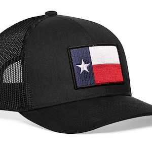HAKA Texas Flag Hat – Texas Trucker Hat TX Baseball Cap Snapback Golf Hat (Black)