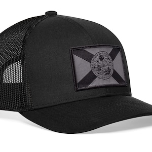 HAKA Florida Flag Hat (Tactical) - Florida Trucker Hat FL Baseball Cap Snapback Golf Hat (Black)