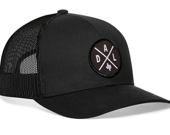 HAKA Dallas Hat – DAL Trucker Hat for Men & Women, Adjustable Baseball Cap, Mesh Snapback, Outdoor Golf Hat - Black