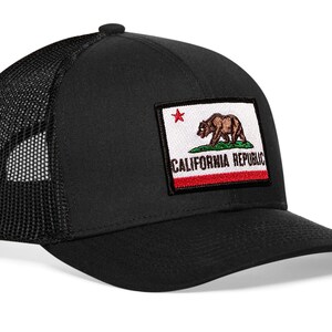 Custom California Republic State Flag Trucker Hat - White/Gold - 5-Panel Snapback Unisex Adult Hat - View #2