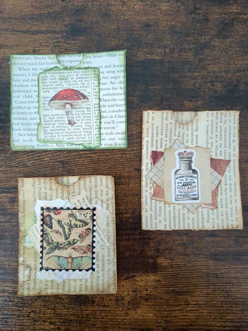 Decorated Book Page Pockets for Junk Journaling - Etsy