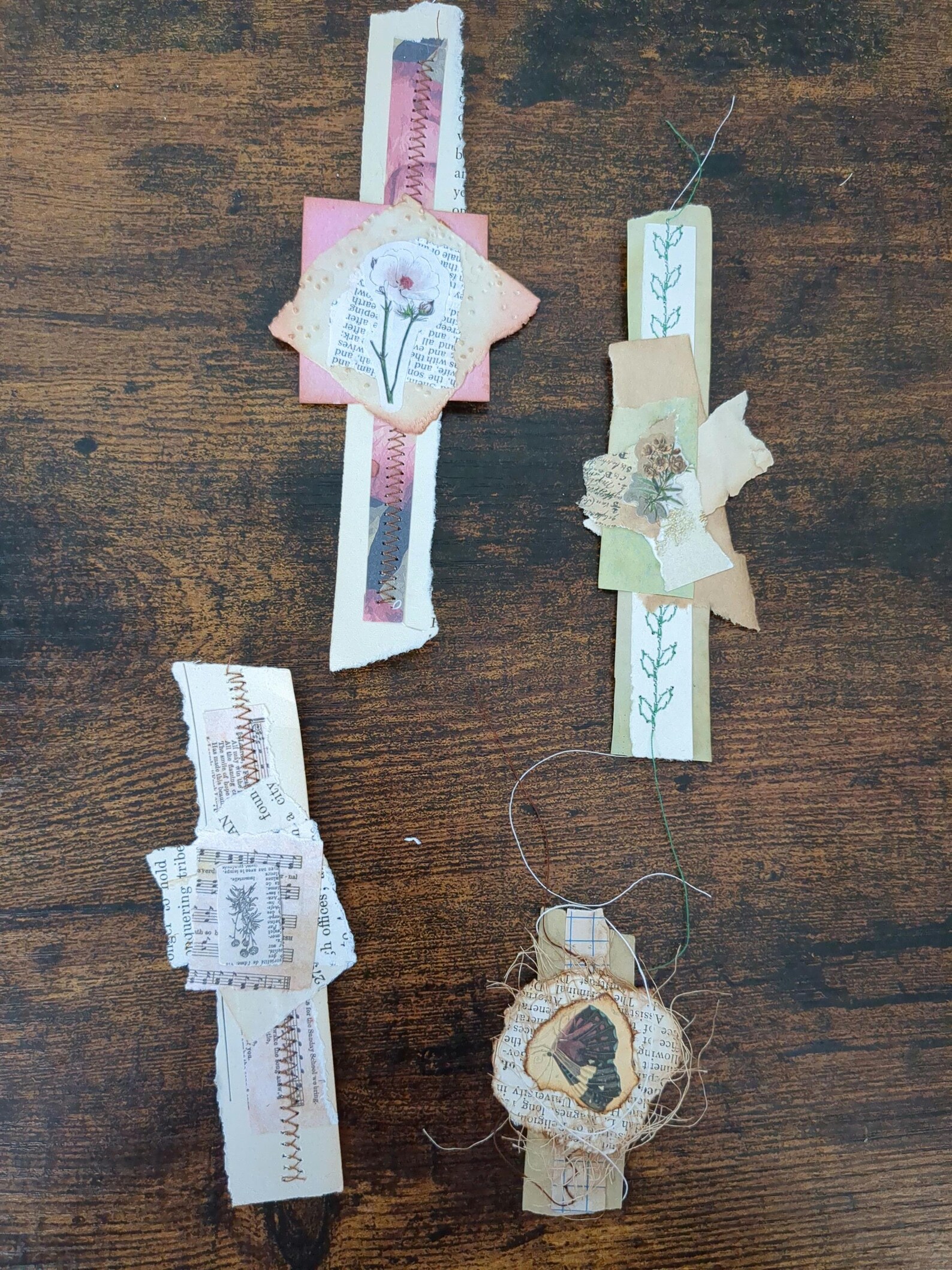 Junk Journal Embellishments - Decorated Stitched Clusters - Etsy