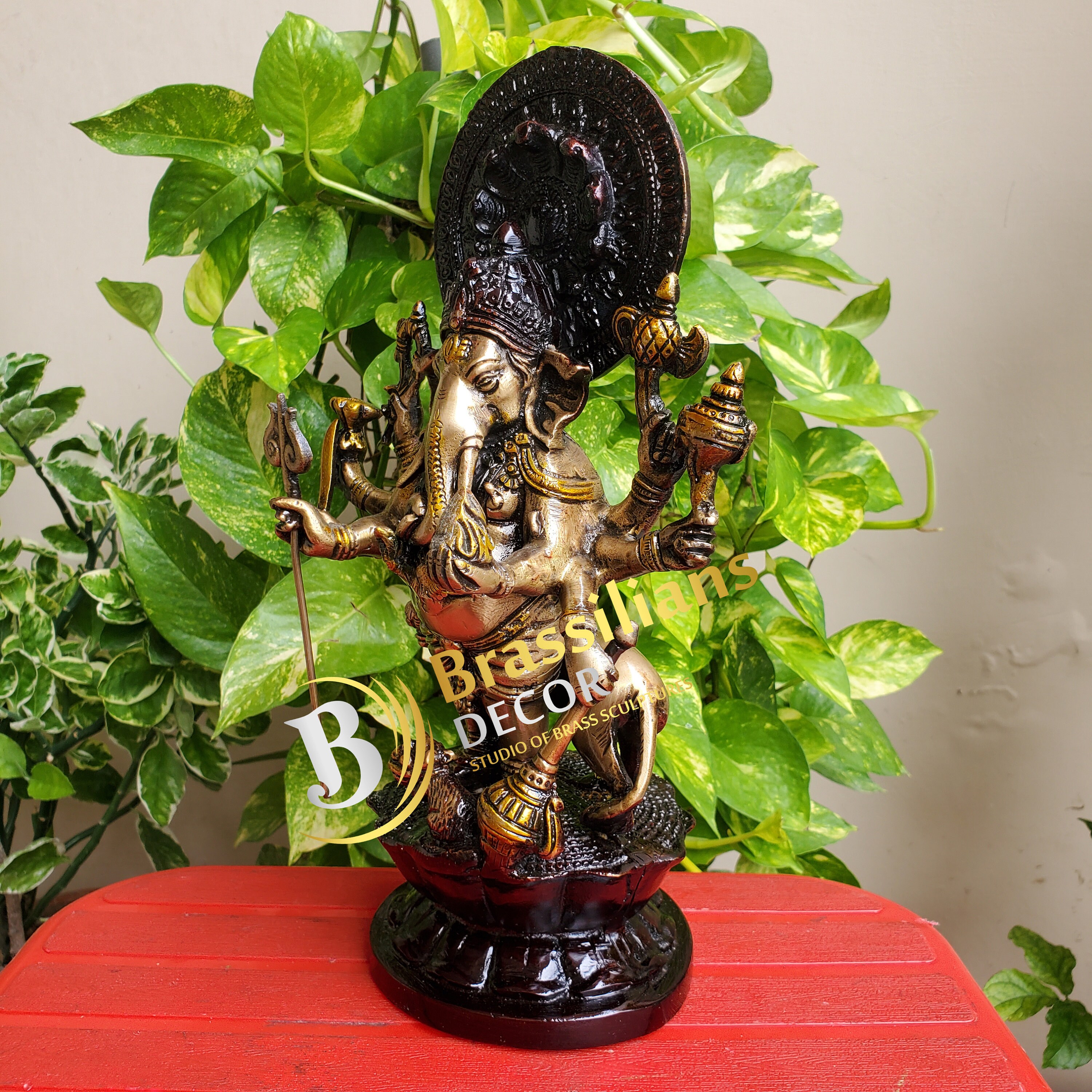 Brass Drishti Ganesha Statue With COLOUR 29 Cm Brass Shubh Etsy