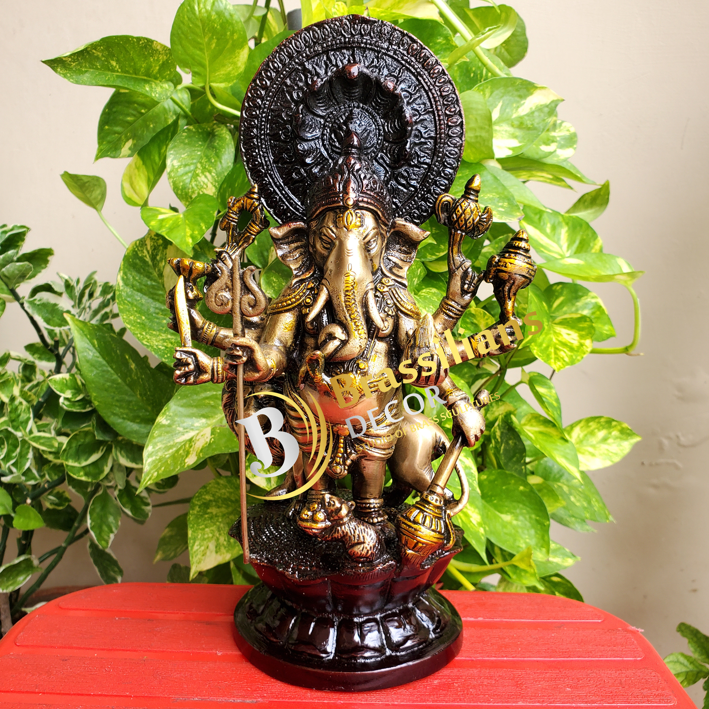 Brass Drishti Ganesha Statue With COLOUR 29 Cm Brass Shubh Etsy