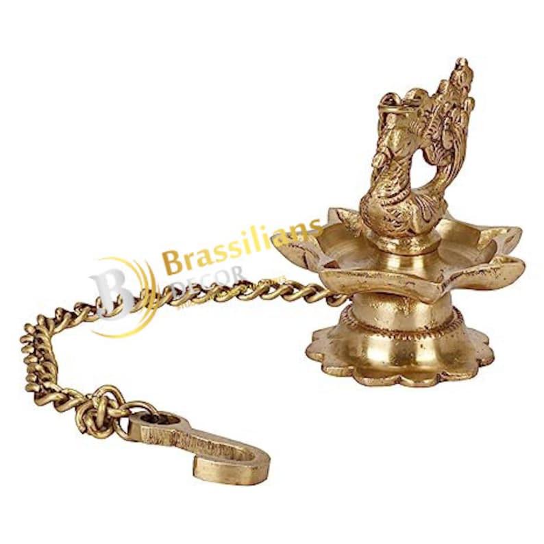 Brass Peacock Diya - Divine Illumination for Homes