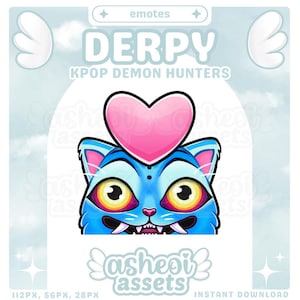 KPDH | Derpy the Tiger Heart Emote | Twitch, Youtube, Discord Emote | Digital Download