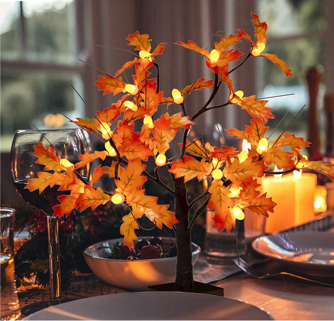 24LED Tabletop Lighted Maple Tree Artificial Falltree Light72 Etsy