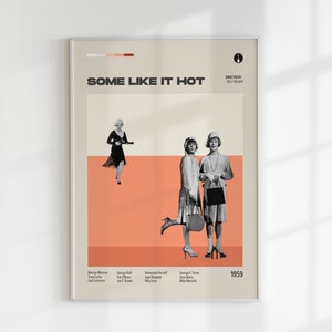 Vintage Some Like It Hot Marilyn Monroe Movie Poster Print -  Finland