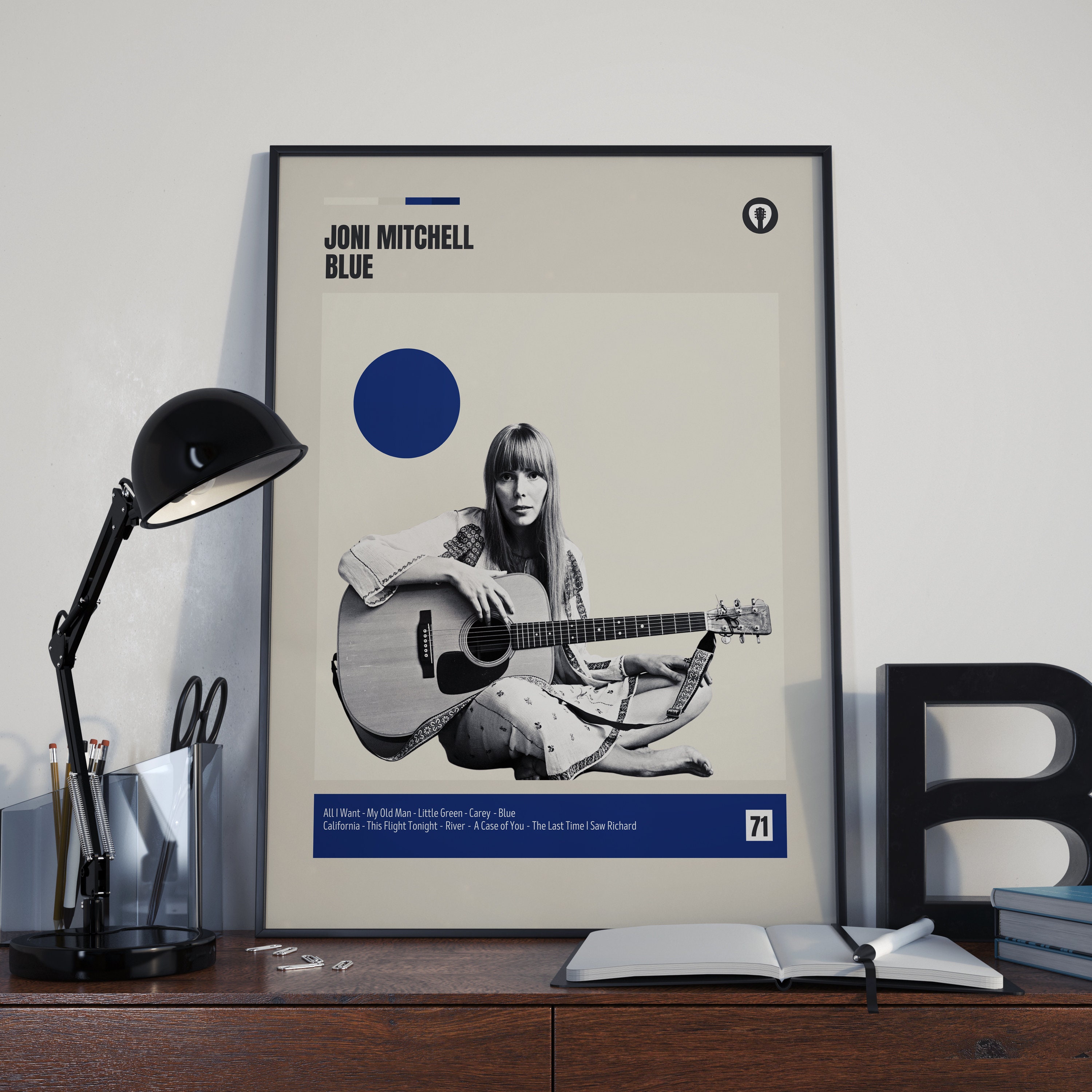 Discover JONI MITCHELL Blue, Retro Music Print, Modern Vintage, Mid Century Modern (Und)