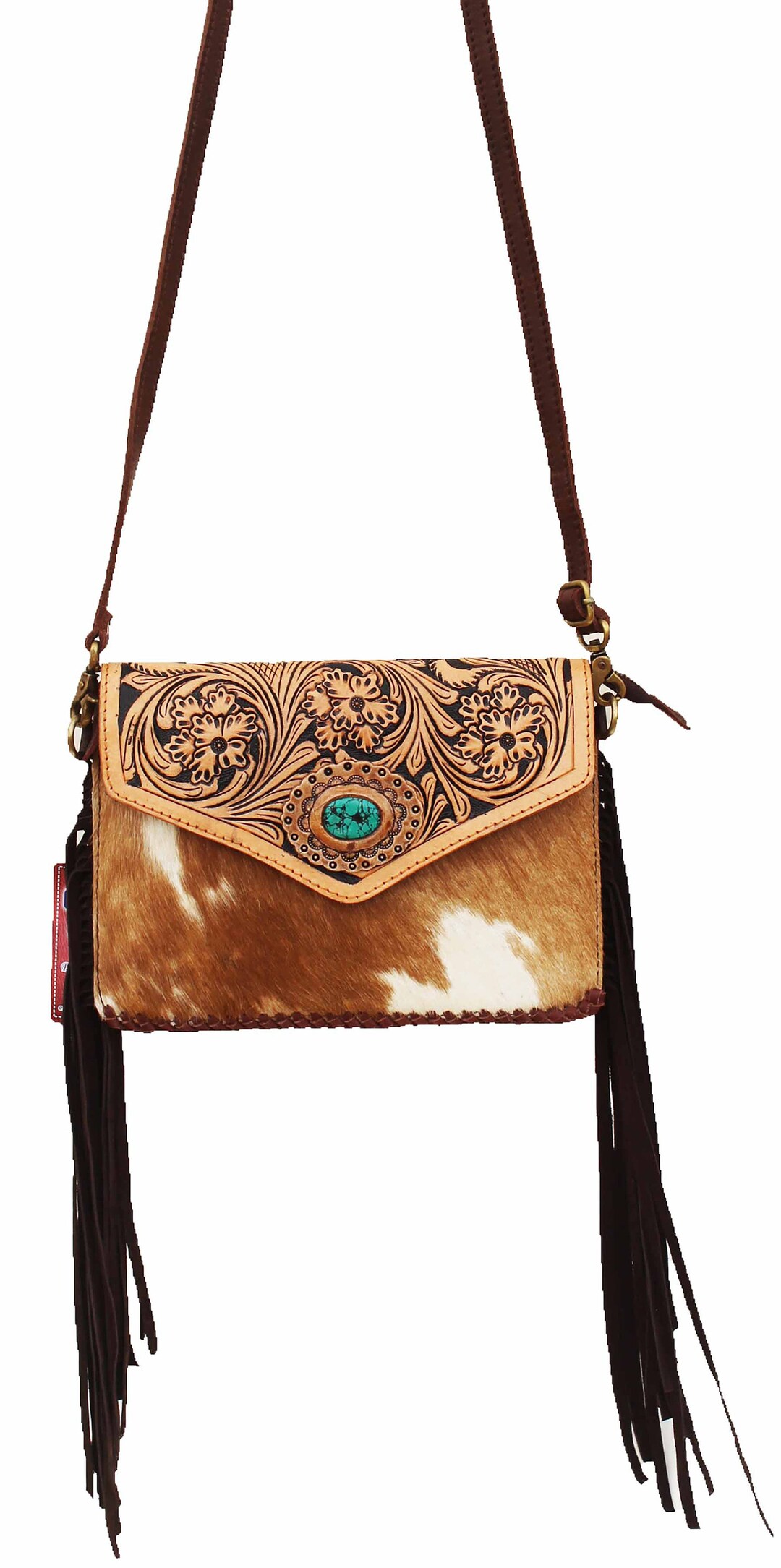 Women's Cowhide Western Floral Tooled Leather Shoulder Etsy