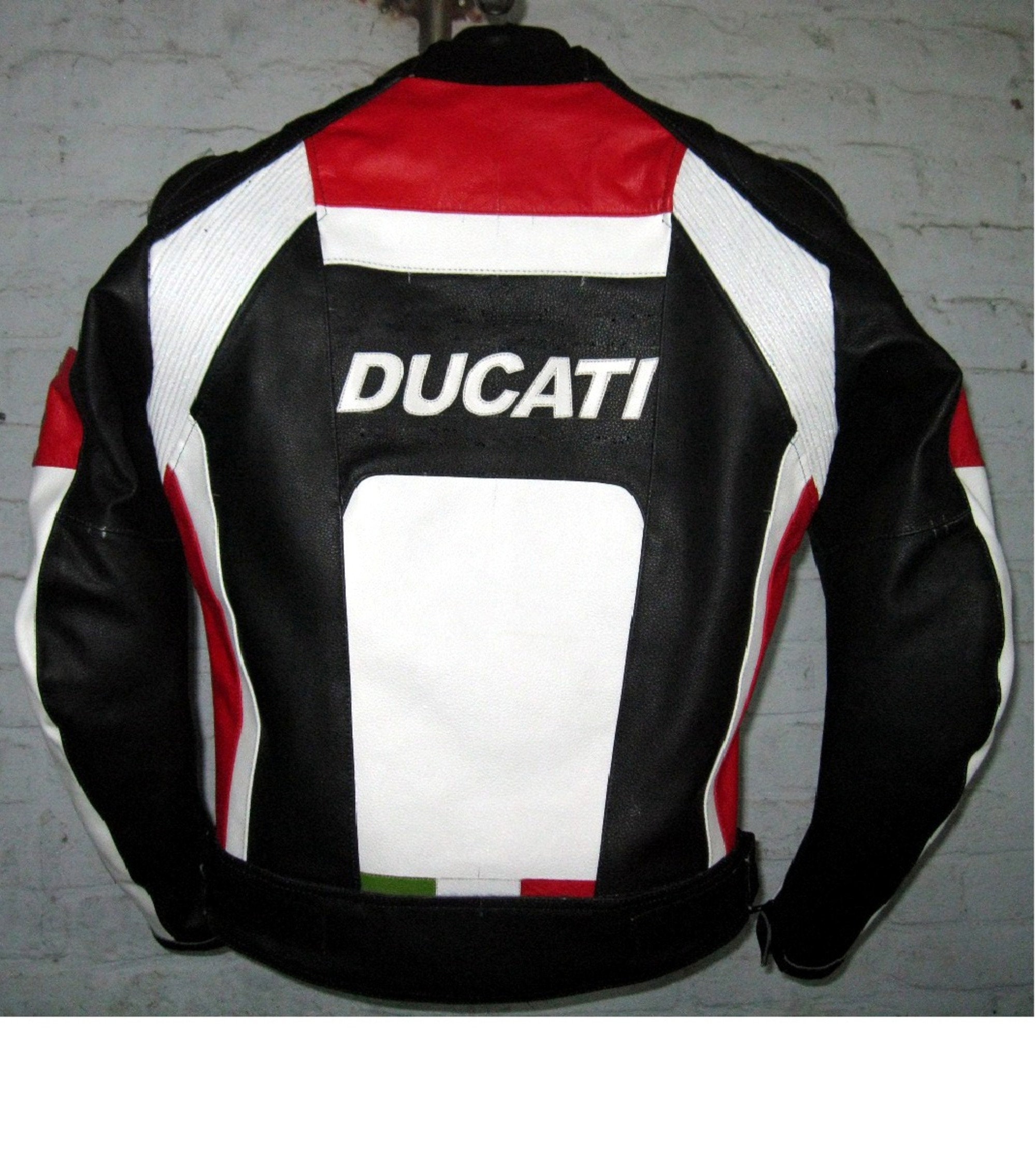 Men Ducati Motorbike Leather Racing Jacket Black & White Available
