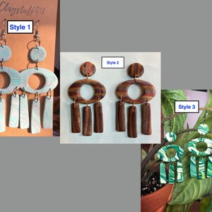 Funky Dangly Polymer Clay Ohrringe