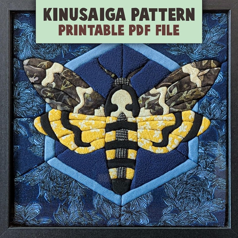 Death Goth Design Death's Head Moth Kinusaiga Pattern | 8x8