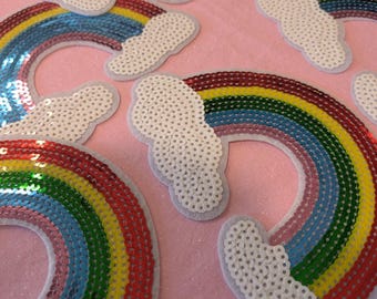 6-inch opstrijkpatch met regenboog pailletten (set van 10)