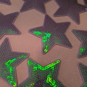 Star: Purple Sequin Star Iron-On Patch (Set of 10)