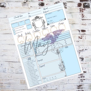 Blue D&D Spellcaster Character Sheet