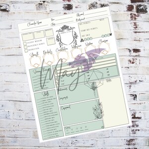 Green D&D Spellcaster Character Sheet