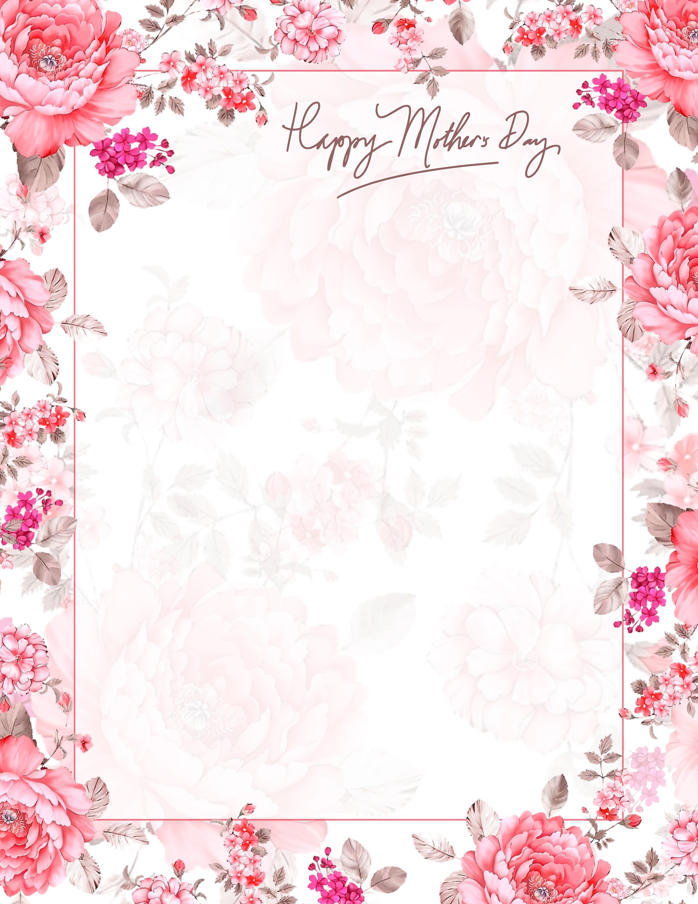 Mother's Day Stationary, Note, Card, Letter, Digital, Downloadable ...