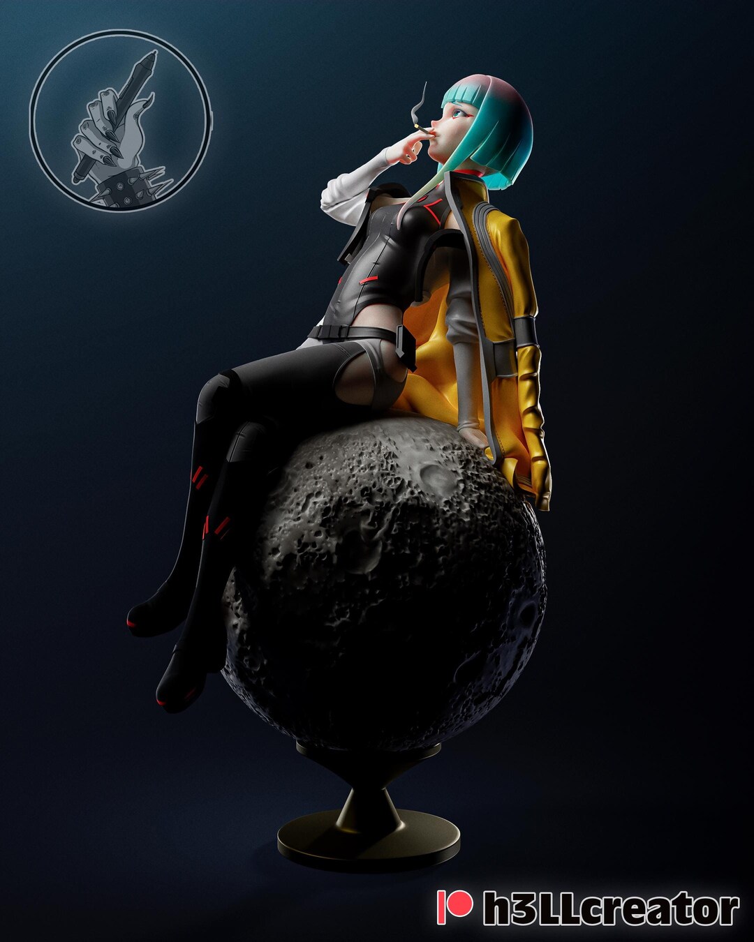 Figurine Lucy Cyberpunk Edgerunners – Résine Peinte à La Main – 28 Cm