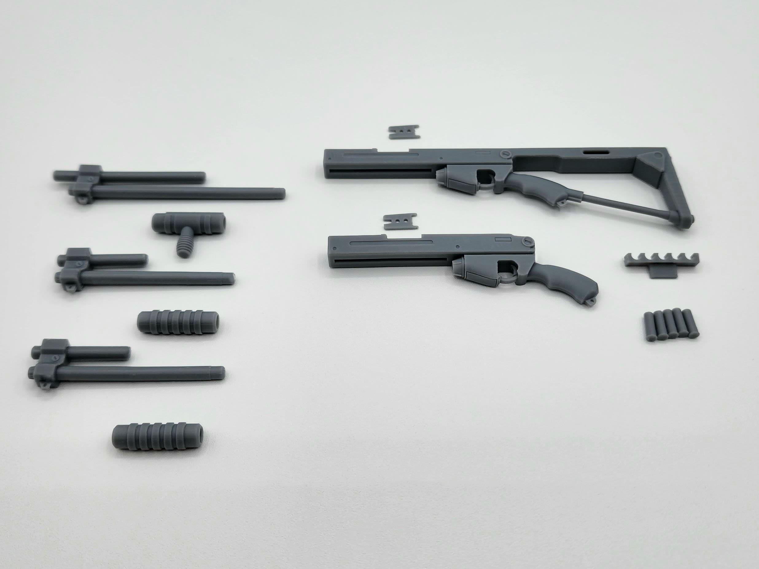 HGケンプファー＋ システムウェポンキット006（2セット） 192mm「ケンプファー」ショットガン（2丁）（レジンウェポンキット