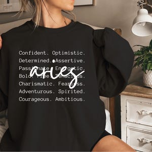 Aries Zodiac Sweatshirt, Astrology Gift for Women