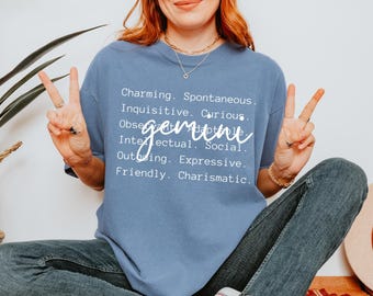 Comfort Colors® Gemini Shirt: Zodiac Astrology Gift
