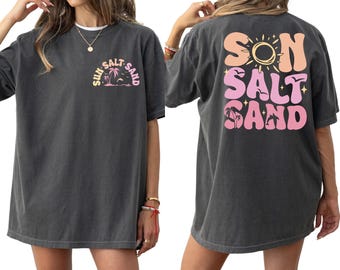Comfort Colors® Sun Salt Sand Beach T-Shirt: Retro Summer Vacation Tee