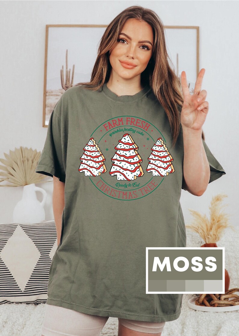 Farm Fresh Christmas Tree Comfort Colors Shirt, Sprinkles Frosting Cake