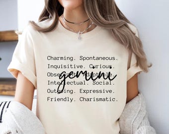 Gemini Zodiac T-Shirt: Charming, Spontaneous Astrology Gift