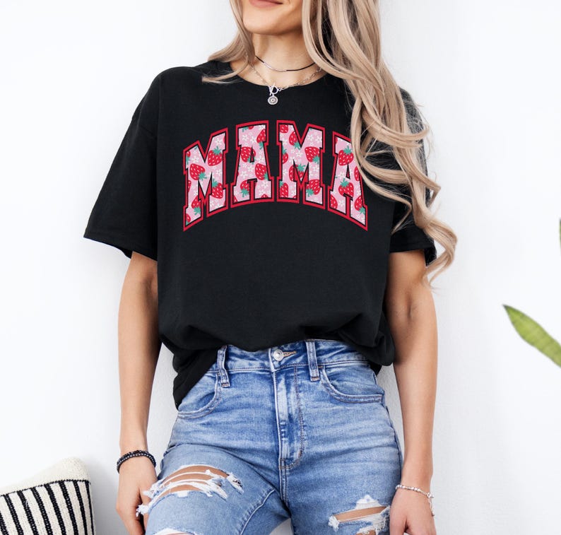 Strawberry Mama Shirt - Cute Fruit Graphic Tee image 5
