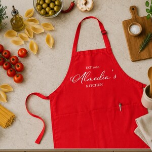 Personalized Kitchen Apron, Custom Name Cooking Apron Gift