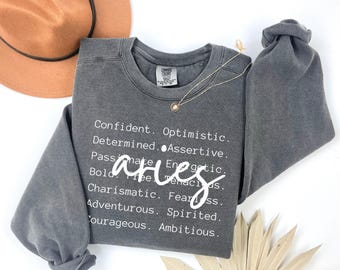 Comfort Colors® Aries Zodiac Sweatshirt: Astrology Birthday Gift