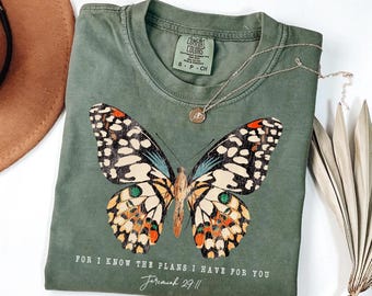 Comfort Colors® Christian Faith Sweatshirt: Butterfly, Vintage Style Tee