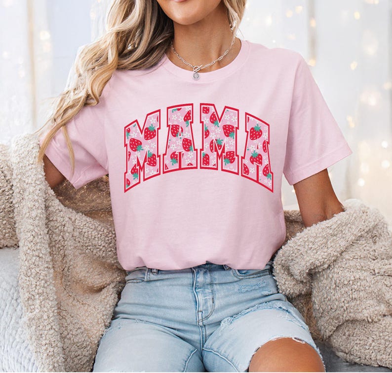 Strawberry Mama Shirt - Cute Fruit Graphic Tee image 6