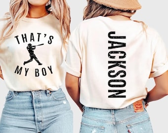 Comfort Colors® Custom That's My Boy Baseball Mom Shirt: Personalized Gift for Family Members