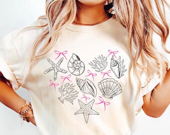 Comfort Colors® Seashell Summer Shirt: Beachy Coastal Cowgirl Tee - Ocean Lover Gift