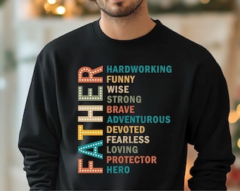 Father Definition Sweatshirt: Funny Dad Hero Hoodie - Father's Day Gift