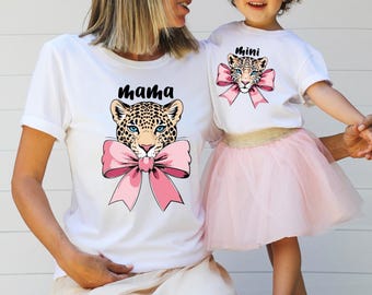 Leopard Mama and Mini Shirt: Coquette Mother's Day Tee