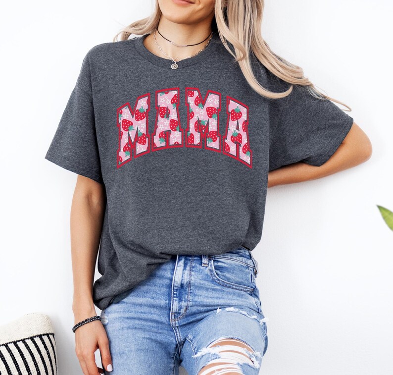 Strawberry Mama Shirt - Cute Fruit Graphic Tee image 4