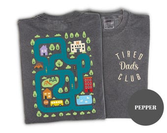 Comfort Colors Tired Dads Shirt: Car Track Play Mat Tee