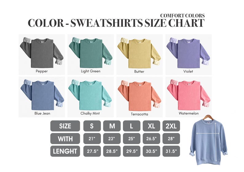 a color chart for a women's sweater size chart