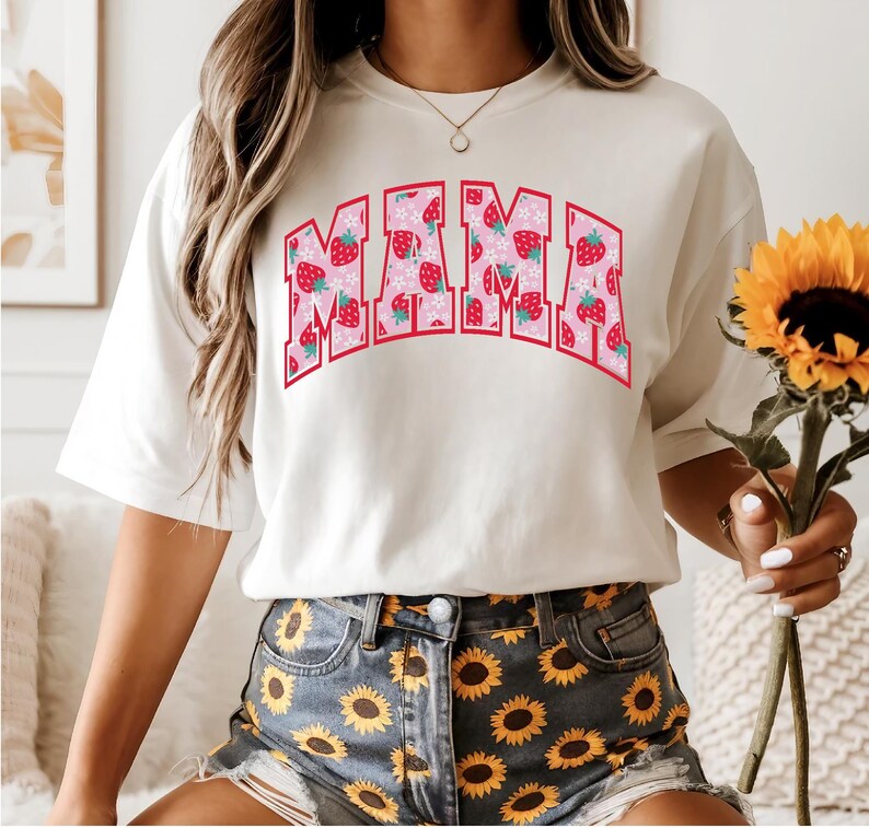 Strawberry Mama Shirt - Cute Fruit Graphic Tee image 7