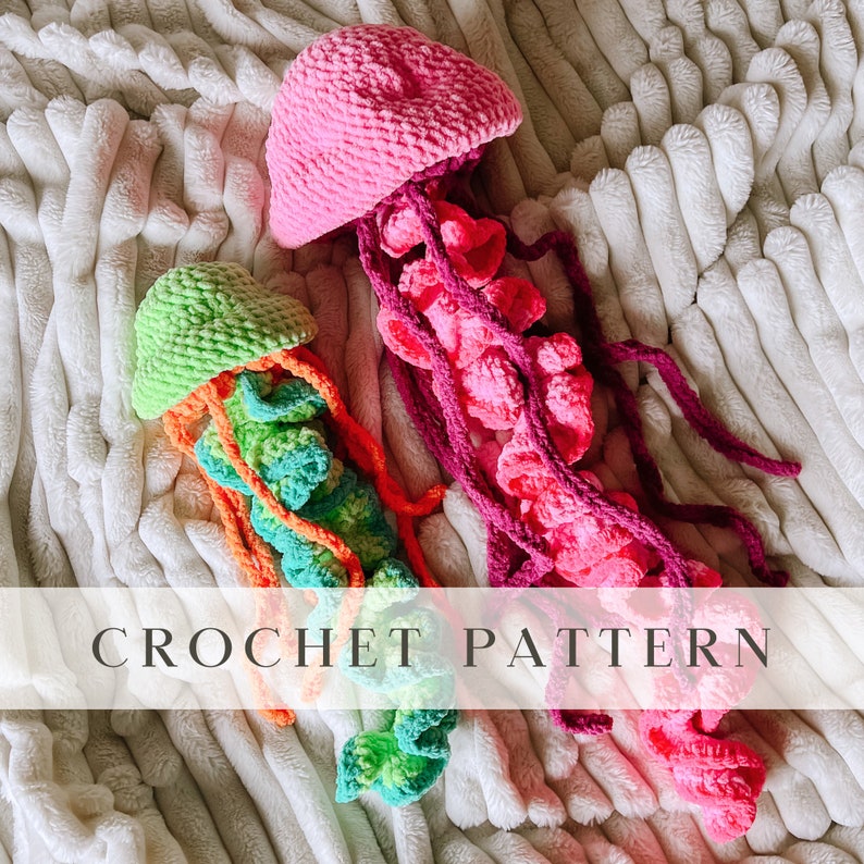 BUNDLE Jazzy, motif méduse Patron au crochet Téléchargement numérique PDF image 1