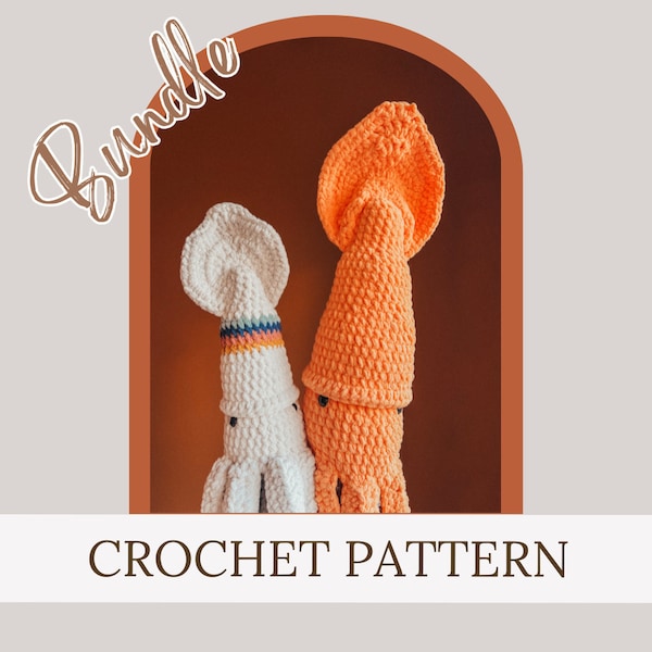 BUNDLE - Cal + Mari Squid Pattern | Crochet Pattern |Digital Download | PDF