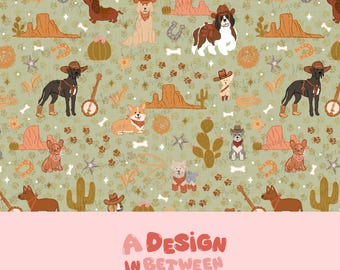 Patrón sin costuras de huellas de perro y pata de Wau Wau West (descarga digital)