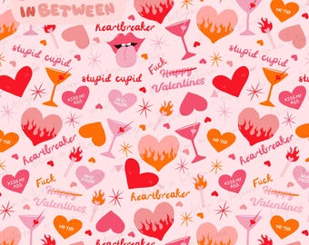 Sassy Anti-Valentines Day Seamless Pattern Digital Download
